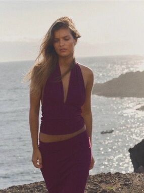 Zara deep purple maxi skirt